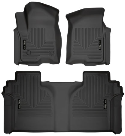 Husky Liners 2019 Chevy Silverado 1500 CC w/Storage Box Front & 2nd Seat Weatherbeater Floor Liners 94021 94021 Photo - Primary