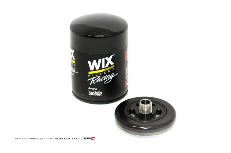 AMS Performance 2009+ Nissan GT-R R35 Alpha CNC Billet Oil Filter Adapter w/Race Filter ALP.07.04.0028-1 ALP.07.04.0028-1 Photo - Primary