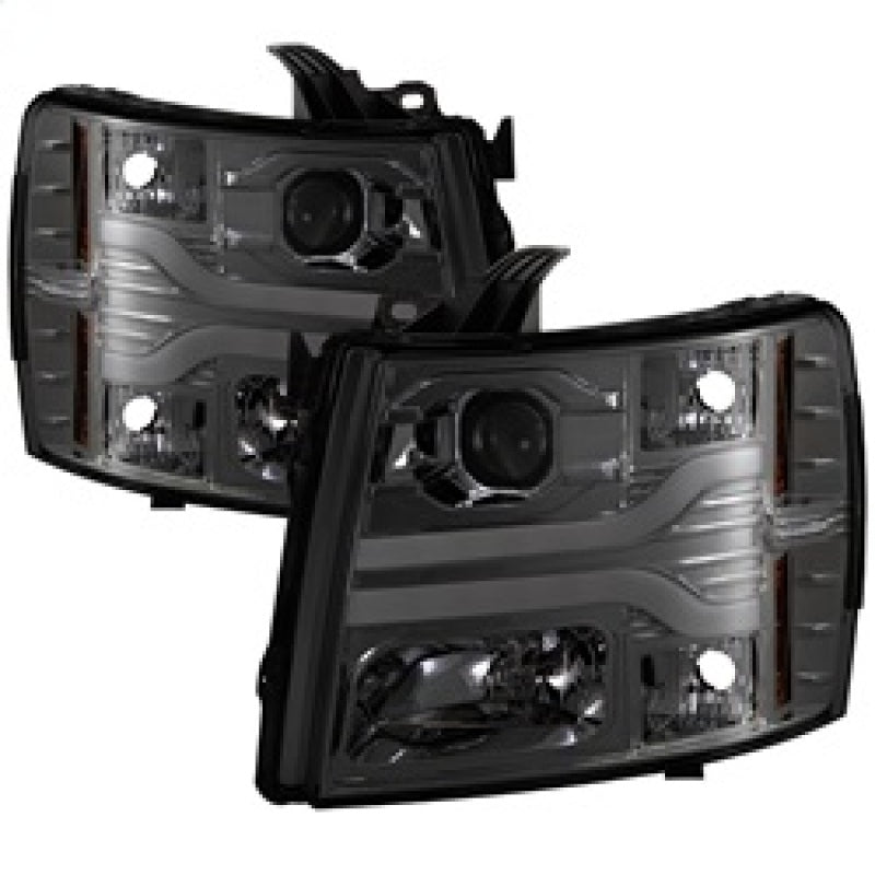Spyder Chevy Silverado 1500 07-13 Version 3 Projector Headlights - Smoke PRO-YD-CS07V3-LBDRL-SM 5083623 5083623 Photo - Primary