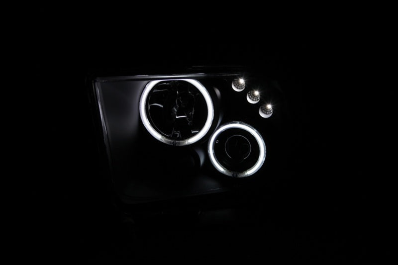 Anzo 2005-2009 Ford Mustang Projector Headlights w/ Halo Black 121166 Photo - Mounted