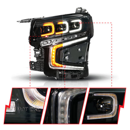 ANZO 21-23 Chevy Tahoe/Suburban LED Light Bar Style Headlights Black w/ Squential DRL (Left Side) 111636X-L 111636X-L User 1