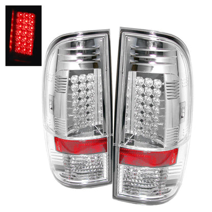 Spyder Ford Super Duty 08-15 LED Tail Lights Chrome ALT-YD-FS07-LED-C 5003904 5003904 Photo - Primary