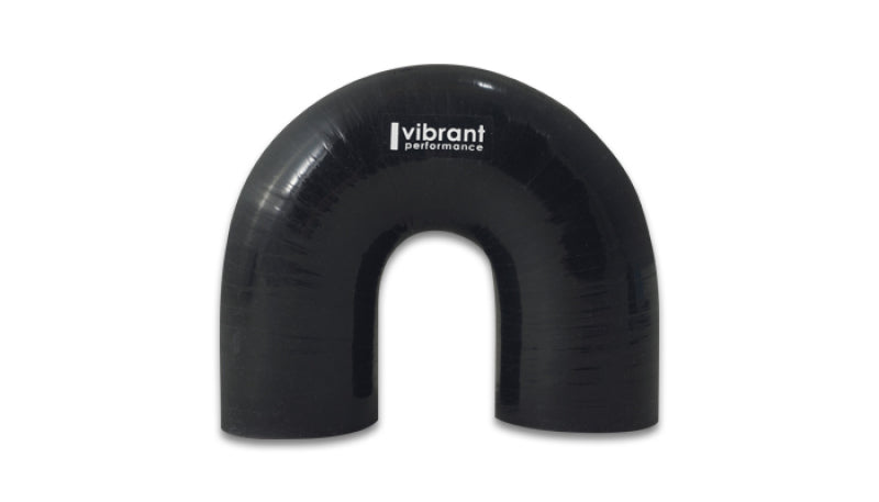 Vibrant 4 Ply Reinforced Silicone Elbow Connector - 1.25in ID x 5.50in Leg 180 Deg Elbow (Black) 19656 19656 Photo - Primary