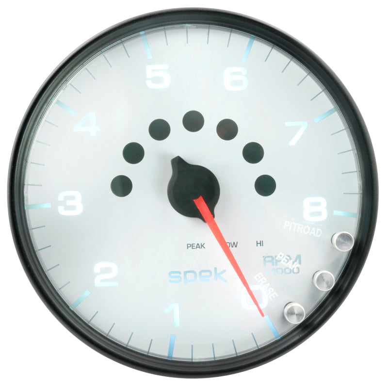 Autometer Spek-Pro Gauge Tachometer 5in 8K Rpm W/Shift Light & Peak Mem White/Black P23812 P23812 User 2