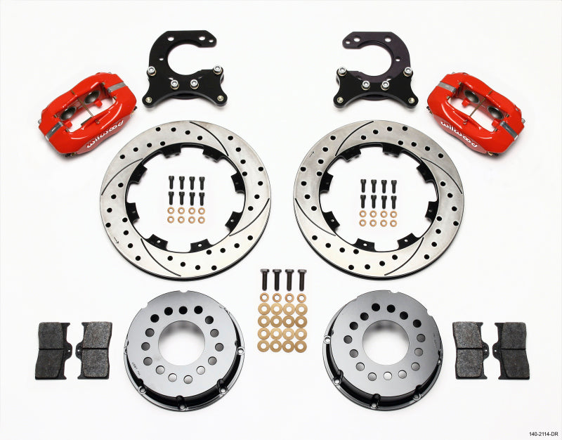 Wilwood FDL P/S Rear Kit, Drilled, Red, Big Ford 2.54" Offset 140-2114-DR Photo - Primary