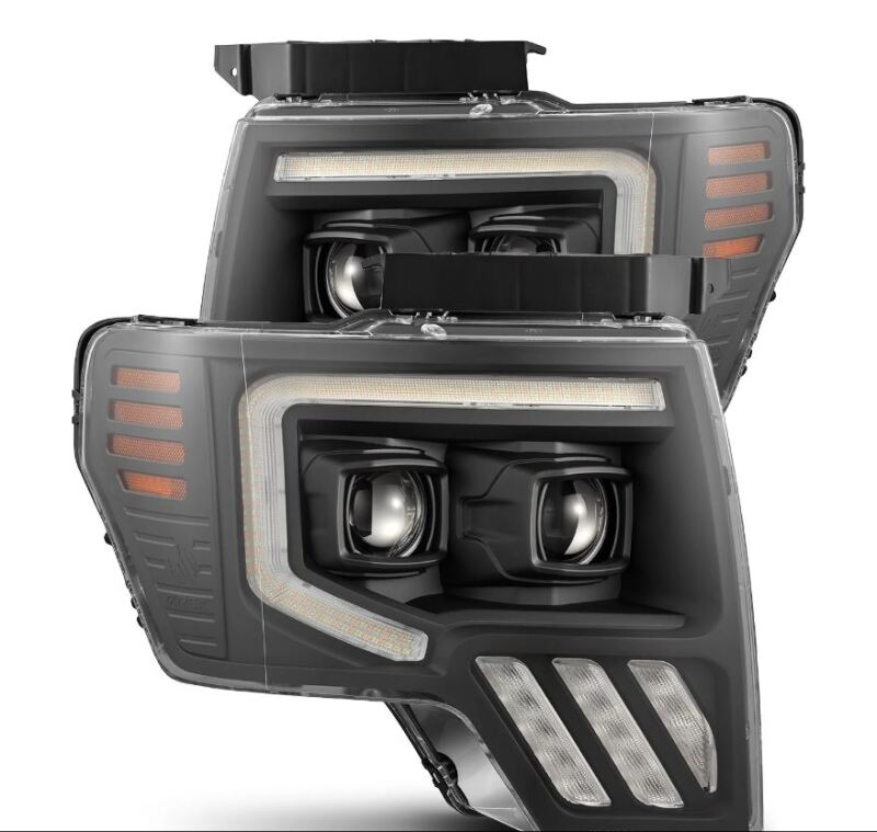 AlphaRex 09-14 Ford F-150 PRO-Series Projector Headlights Plank Style Black w/Activ Light/Seq Signal 880481 880481 Photo - Primary