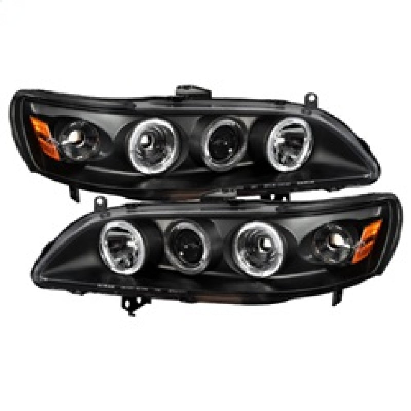 Spyder Honda Accord 98-02 1PC Projector Headlights LED Halo Amber Reflctr Blk PRO-YD-HA98-AM-BK 5010728 5010728 Photo - Primary