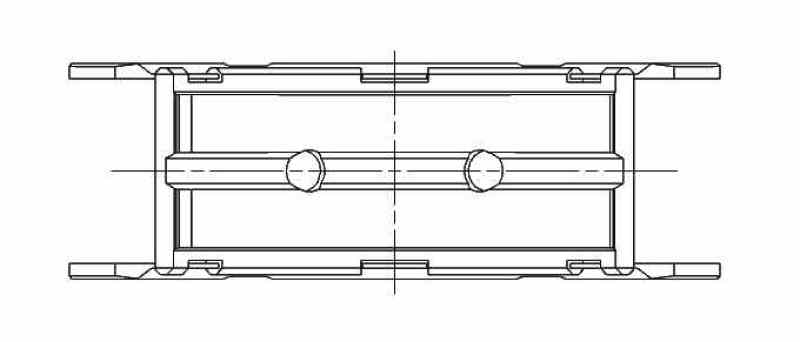 ACL Ford 2.0L/2.3L DOHC Duratec Race Series Main Bearing Set (Size .025) 5M8174H-.025 5M8174H-.025 Technical Drawing