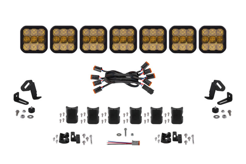 Diode Dynamics SS5 Pro Universal CrossLink 7-Pod Lightbar - Yellow Combo DD7247 DD7247 Photo - Primary