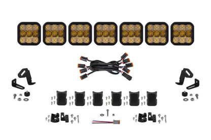 Diode Dynamics SS5 Pro Universal CrossLink 7-Pod Lightbar - Yellow Combo DD7247 DD7247 Photo - Primary