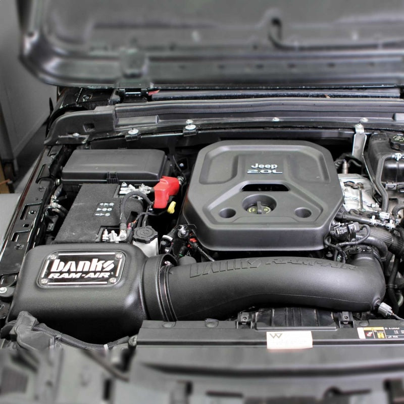 Banks Power 18-21 Jeep 2.0L Turbo Wrangler (JL) Dry Filter Ram-Air Intake System 41844-D 41844-D Photo - Mounted