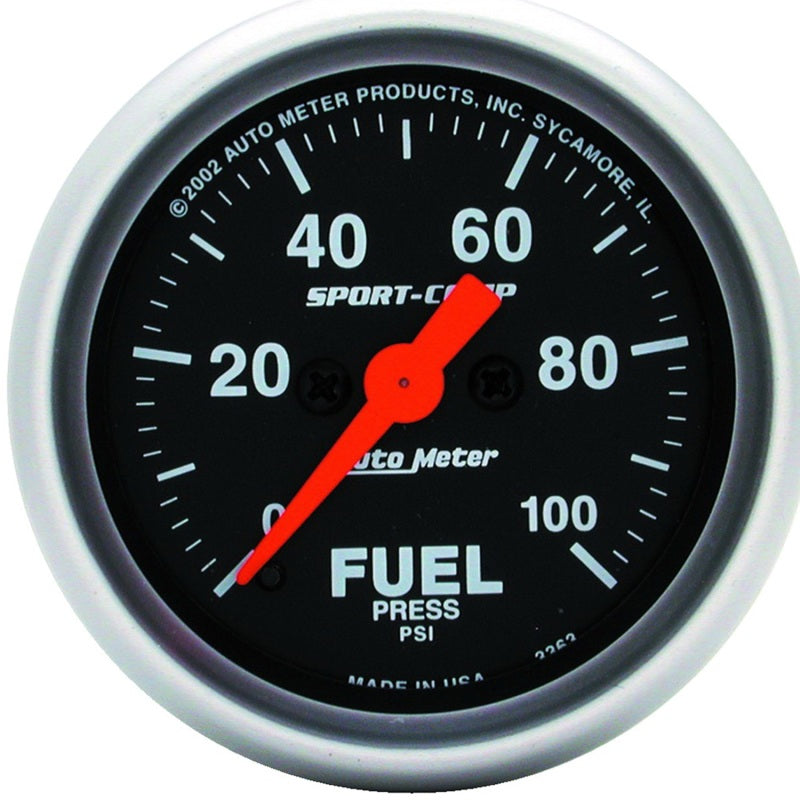 Autometer 2-1/16" Fuel Pressure, 0-100 Psi, Stepper Motor, Sport-Comp 3363 Photo - Primary