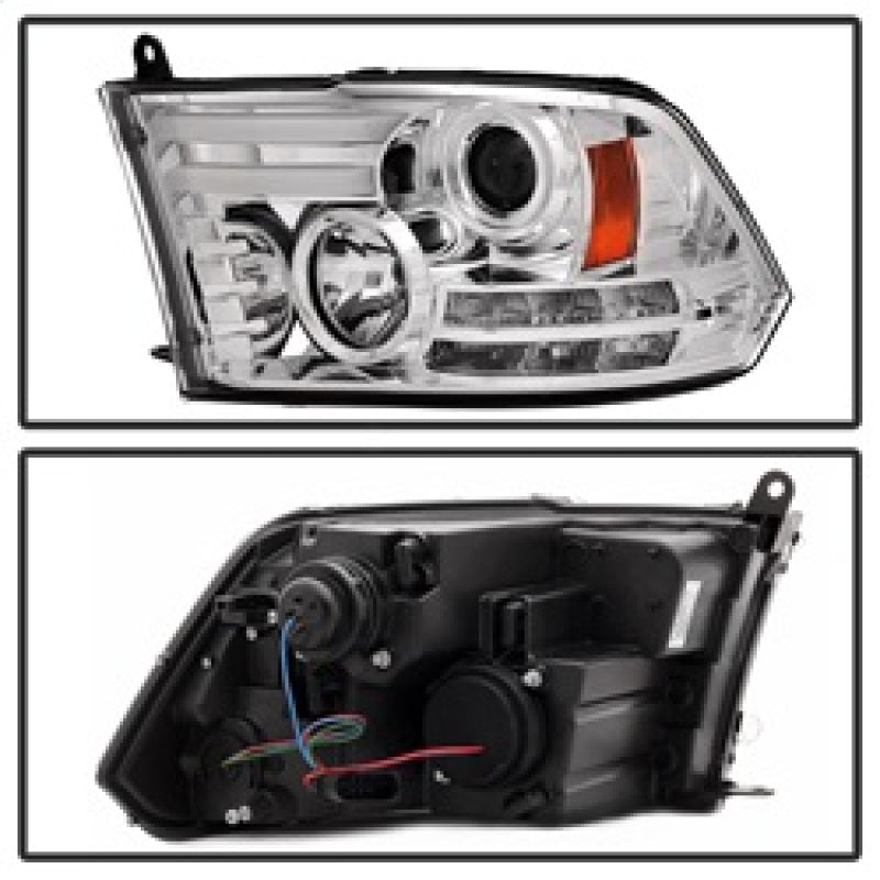 Spyder Dodge Ram 13-15 Projector Headlights Light Bar DRL Chrome PRO-YD-DR13-LBDRL-C 5080905 5080905 Photo - Unmounted