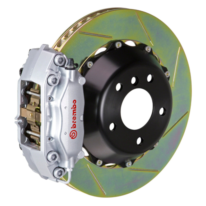 Brembo 15-18 M3 Excl CC Brake Rr GT BBK 4Pis Cast 345x28 2pc Rotor Slotted Type1-Silver 2P2.8061A3