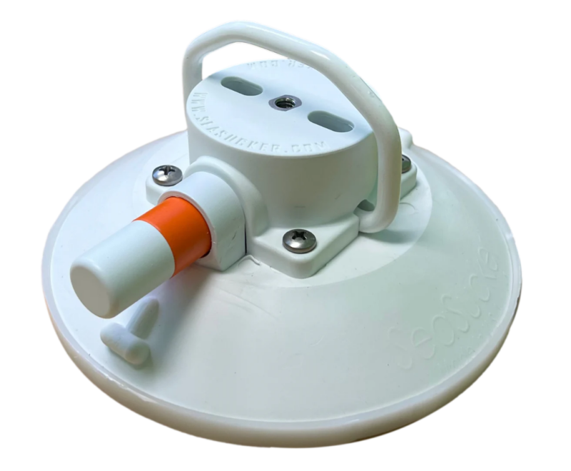 SeaSucker 6in. SeaSucker w/Flat-Top Stainless Steel D-Ring - White VM1014W-6 VM1014W-6 User 1