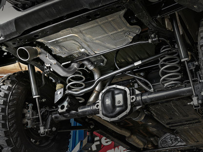 aFe MACH Force-Xp Axle-Back Exhaust System w/Black Tip 18-20 Jeep Wrangler L4-2.0T / V6-3.6L 49-48070-1B 49-48070-1B Photo - Mounted