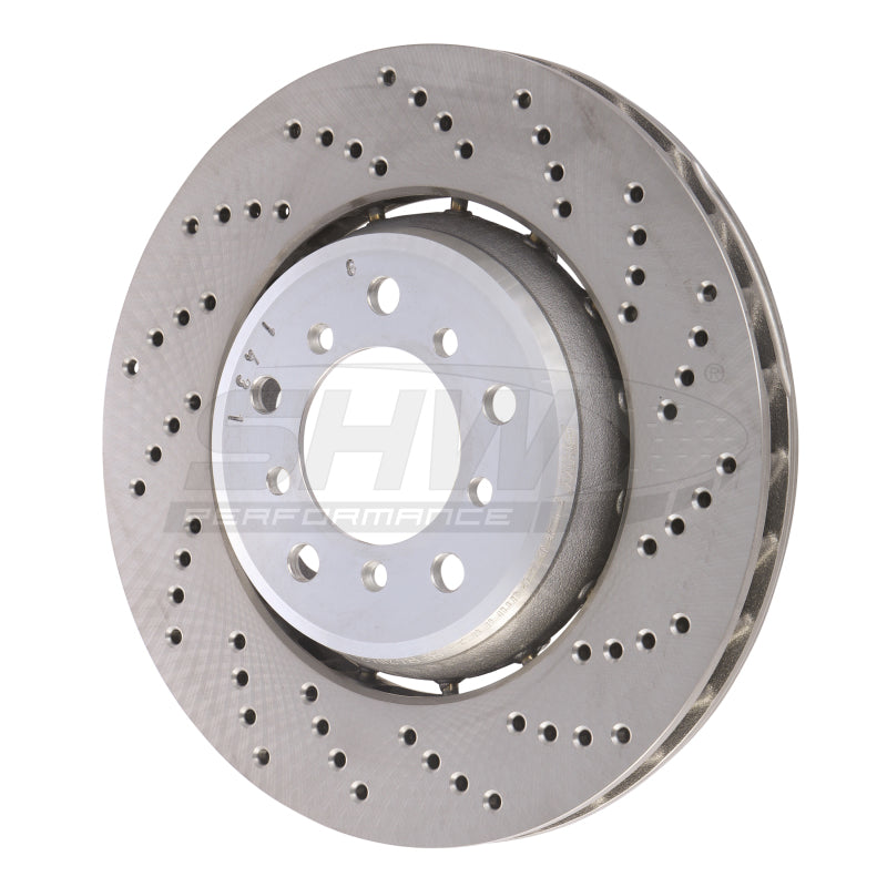 SHW Performance SHW 01-06 BMW M3 3.2L Right Front Cross-Drilled Lightweight Brake Rotor (European Model) BFR42842 BFR42842 Photo - Primary
