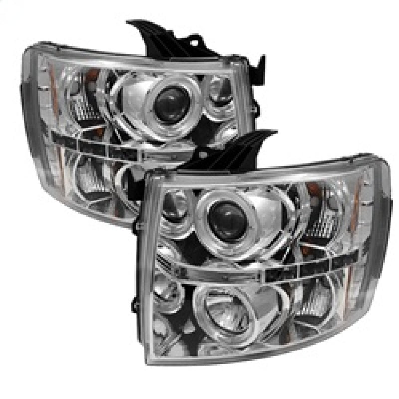 Spyder Chevy Silverado 1500 07-13 Projector Headlights LED Halo LED Chrm PRO-YD-CS07-HL-C 5009500 5009500 Photo - Primary