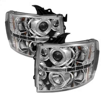 Spyder Chevy Silverado 1500 07-13 Projector Headlights LED Halo LED Chrm PRO-YD-CS07-HL-C 5009500 5009500 Photo - Primary