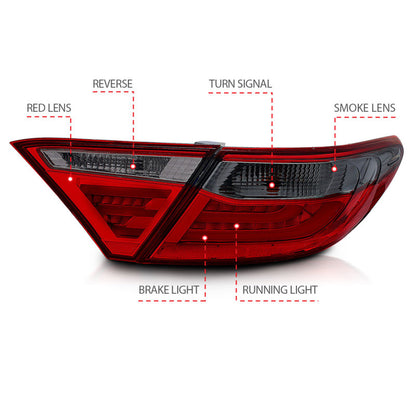 Anzo 2015-2016 Toyota Camry LED Taillights Smoke 321336 Photo - Unmounted