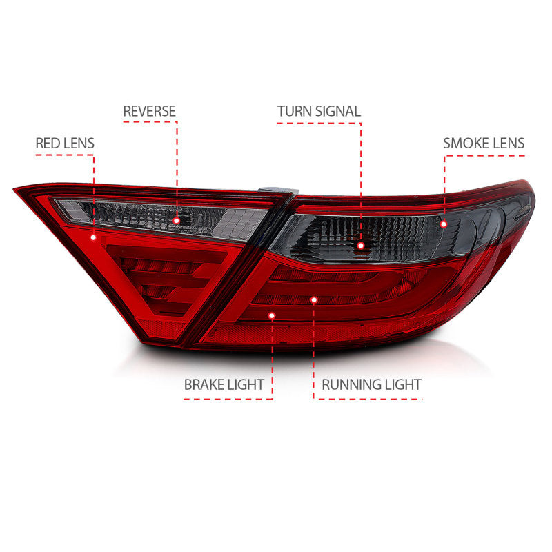 Anzo 2015-2016 Toyota Camry LED Taillights Smoke 321336 Photo - Unmounted