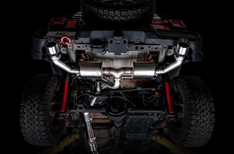 AWE Tuning 2018+ Jeep Wrangler JL/JLU Tread Edition Axle-Back Dual Exhaust - Chrome Silver Tips 3015-32001 3015-32001 Photo - Mounted