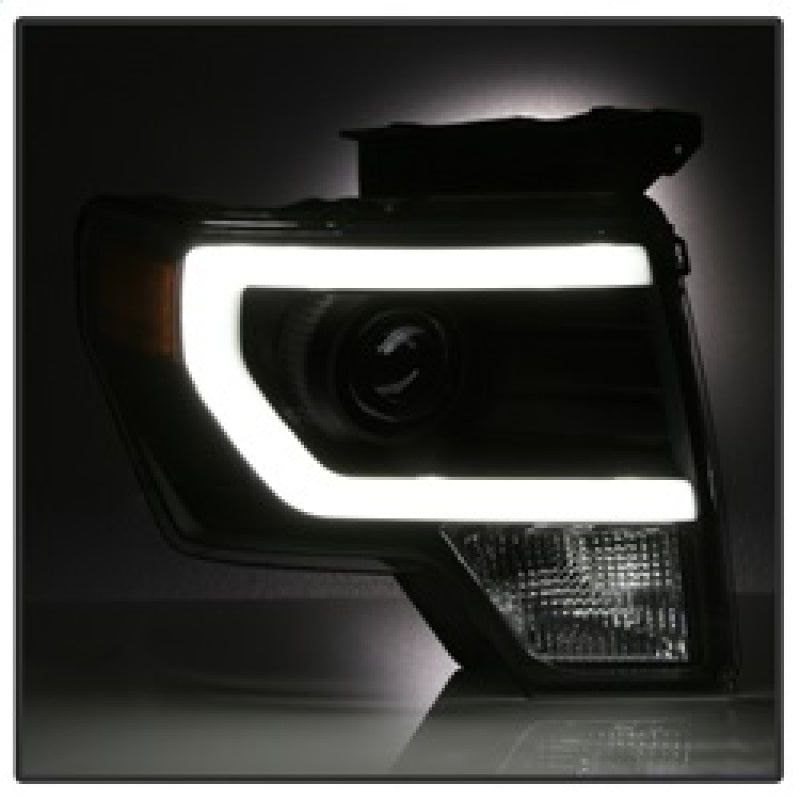 SPYDER xTune Ford F150 Projector Headlights - Light Bar DRL - Black PRO-JH-FF15009-LBDRL-BK 9037252 9037252 Photo - Unmounted