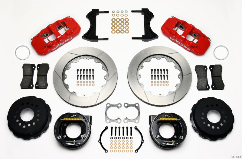 Wilwood AERO4 Rear P-Brake Kit 14.00in Red Big Ford Old Style 2.36in Offset 140-10947-R 140-10947-R Photo - Primary