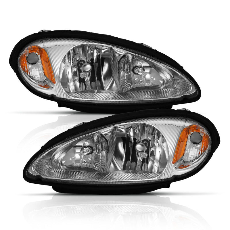 ANZO 2001-2005 Chrysler Pt Cruiser Crystal Headlight Chrome Amber (OE) 111472 111472 Photo - Primary
