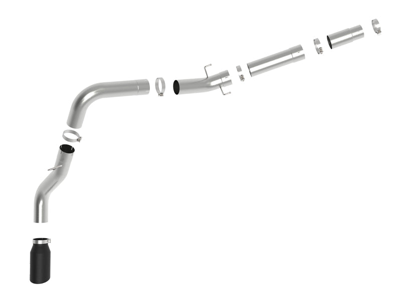 aFe Large-Bore HD 5in 409SS DPF-Back Exhaust System w/Black Tip 19-20 Ram Diesel Trucks L6-6.7L (td) 49-42078-B 49-42078-B Photo - Unmounted