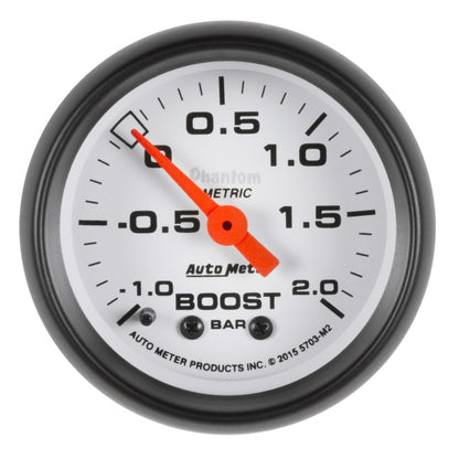 Autometer Phantom Gauge Vac/Boost 2 1/16in -1 - +2 Bar Mechanical Phantom 5703-M2 5703-M2 Photo - Primary