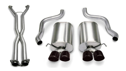 Corsa Performance 2.5" Cat-Back, Dual Rear Exit with Twin 3.5" Polished Pro-Series Tips 14169CB6BLK Photo - Primary