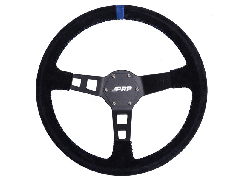 PRP Seats PRP Deep Dish Suede Steering Wheel- Blue G121 G121 Photo - Primary