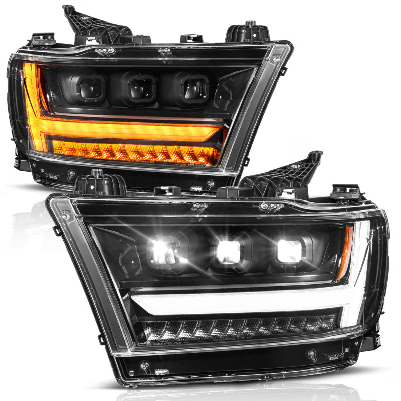ANZO 19-24 RAM 1500 (New Body/OE Halogen) Full LED Proj Headlights DRL/SeqSig Black - Driver Side 111628A-L 111628A-L User 1