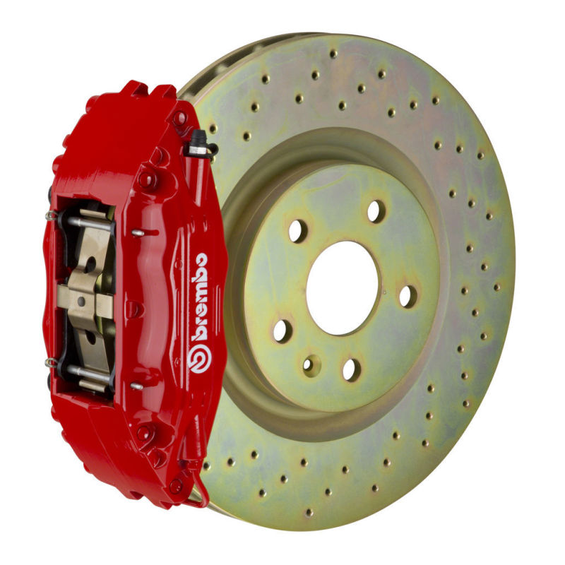 Brembo GT Brake Kit Ford Mustang V6 Front ABS Equipped 05-14 Drilled Red 1B4.8001A2 Photo - Primary