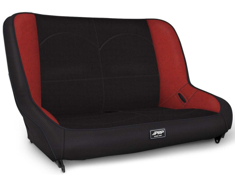 PRP Seats PRP Jeep CJ7/YJ Low Back Rear Bench - Black/Red A3610-36-72 A3610-36-72 Photo - Primary