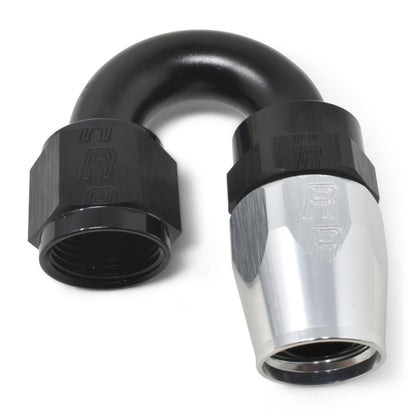 Russell HOSE END #10 AN SWIVEL 180 DEG TIGHT RADIUS CLR/BLK ANODIZED 613523 Photo - out of package