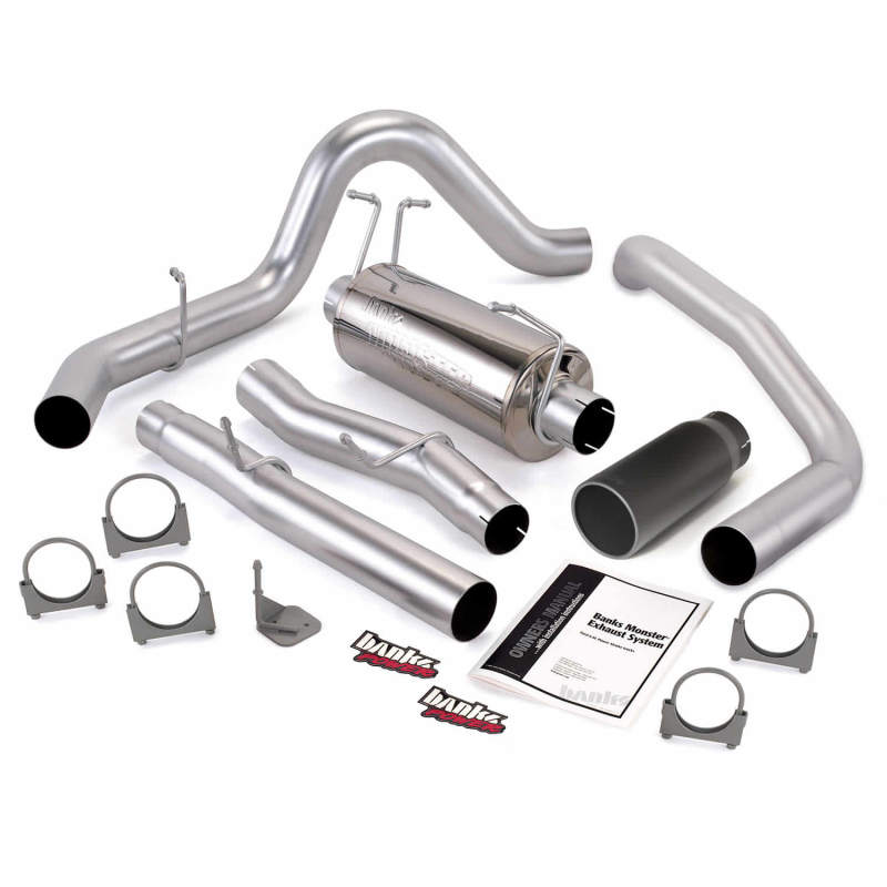 Banks Power 03-07 Ford 6.0L ECLB Monster Exhaust System - SS Single Exhaust w/ Black Tip 48786-B 48786-B Photo - Primary