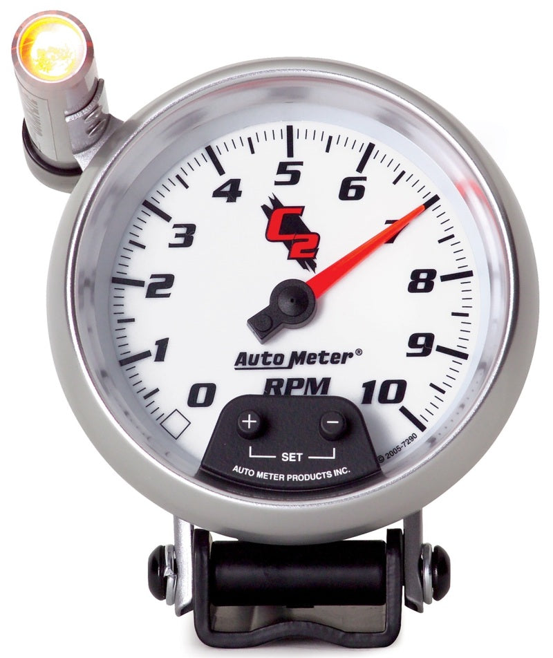 Autometer Gauge, Tachometer, 3 3/4", 10k RPM, Pedestal W/ Ext. Quick-Lite, C2 7290 Photo - Primary