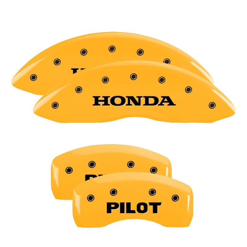 MGP 4 Caliper Covers Engraved Front Honda Engraved Rear Pilot/2015 Yellow finish black ch 20213SPLTYL 20213SPLTYL Photo - Primary