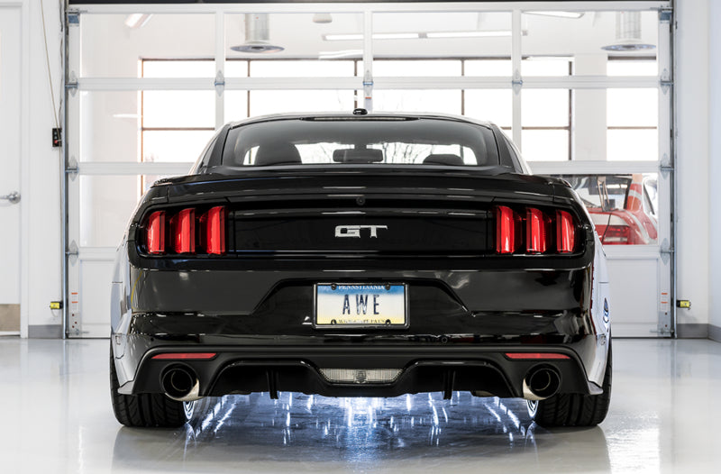 AWE Tuning S550 Mustang GT Cat-back Exhaust - Track Edition (Diamond Black Tips) 3020-33030 3020-33030 Photo - Mounted