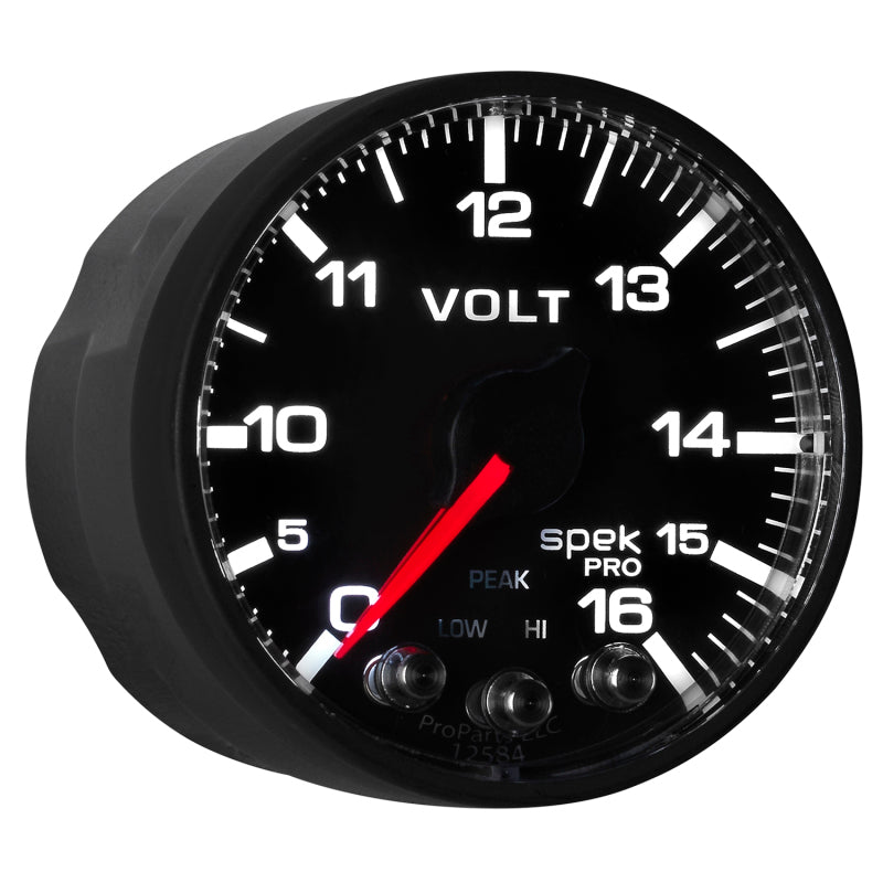 Autometer 2-1/16" Volmeter, 0-16V, Digital Stepper Motor, Spek-Pro, Black Dial P344328 User 7