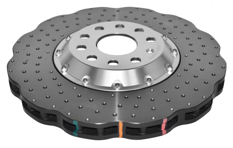 DBA 12-13 Volkswagen Golf R 2.0L Front 5000 Series Cross Drilled Rotor w/Silver Hat 52808WV2SLVXD 52808WV2SLVXD Photo - out of package