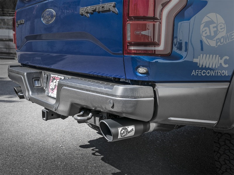 aFe Rebel Series Cat-Back Exhaust System w/ Black Tip Ford F-150 Raptor 17 49-33094-B Photo - Mounted