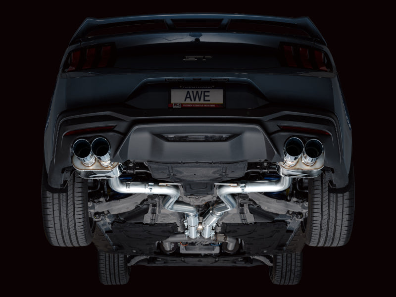 AWE Tuning AWE 2024 Ford Mustang GT Fastback S650 RWD SwitchPath Catback Exhaust w/ Quad Chrome Silver Tips 3025-42650 3025-42650 Photo - Mounted