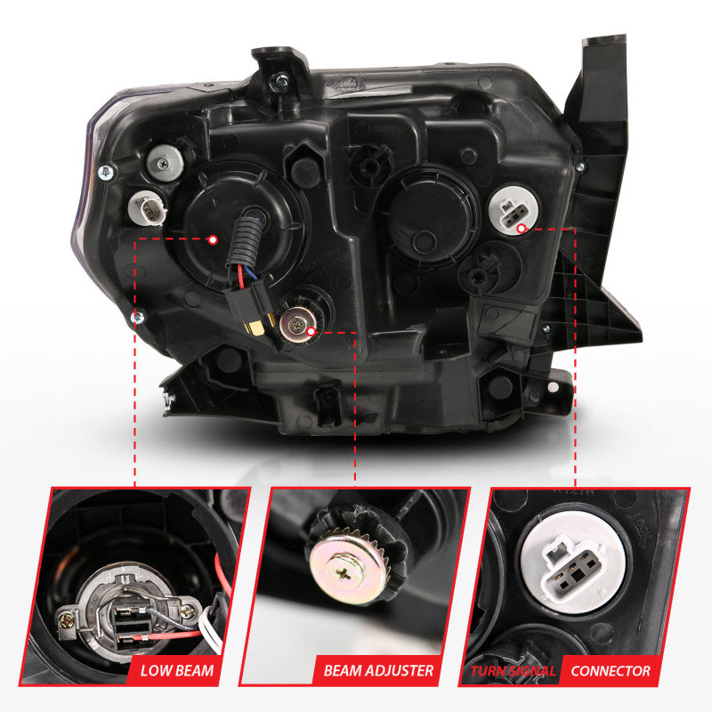 ANZO 14-17 Toyota Tundra Plank Style Projector Headlights Chrome w/ Amber 111415 111415 Photo - Unmounted