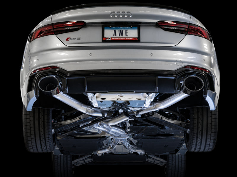 AWE Tuning Audi B9 RS 5 Sportback Track Edition Resonated for Perf Cats Exhaust w/Diamond Black Tips 3015-33116 3015-33116 Photo - Mounted