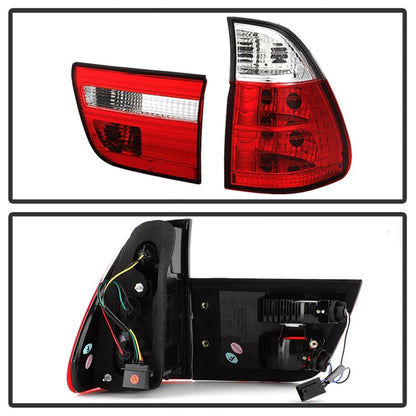 Spyder BMW E53 X5 00-06 4PCS Euro Style Tail Lights- Red Clear ALT-YD-BE5300-RC 5000835 5000835 Photo - Unmounted