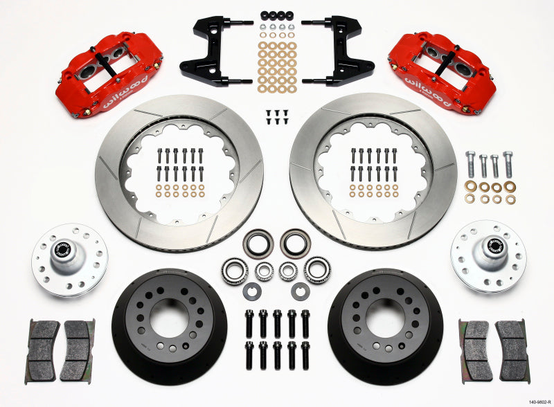 Wilwood FNSL6R Front Hub Kit, 14.00", Red , 74-80 Pinto/Mustang II Disc Spindl 140-9802-R Photo - Primary