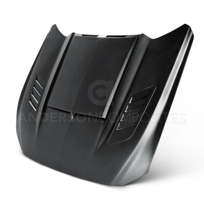 Anderson Composites 2015-2016 Ford Mustang Ram Air Fiberglass Hood AC-HD15FDMU-AB-GF AC-HD15FDMU-AB-GF Photo - Primary